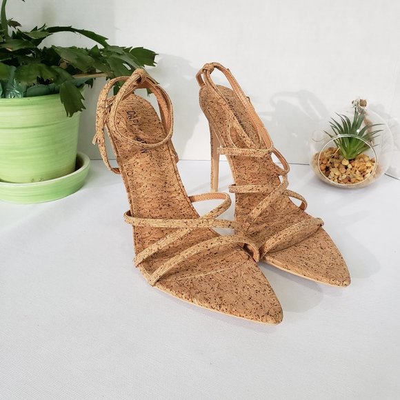 CAPE ROBBIN Ada Stiletto Heels Strappy Sandals Cork Size 6 New - Picture 5 of 11